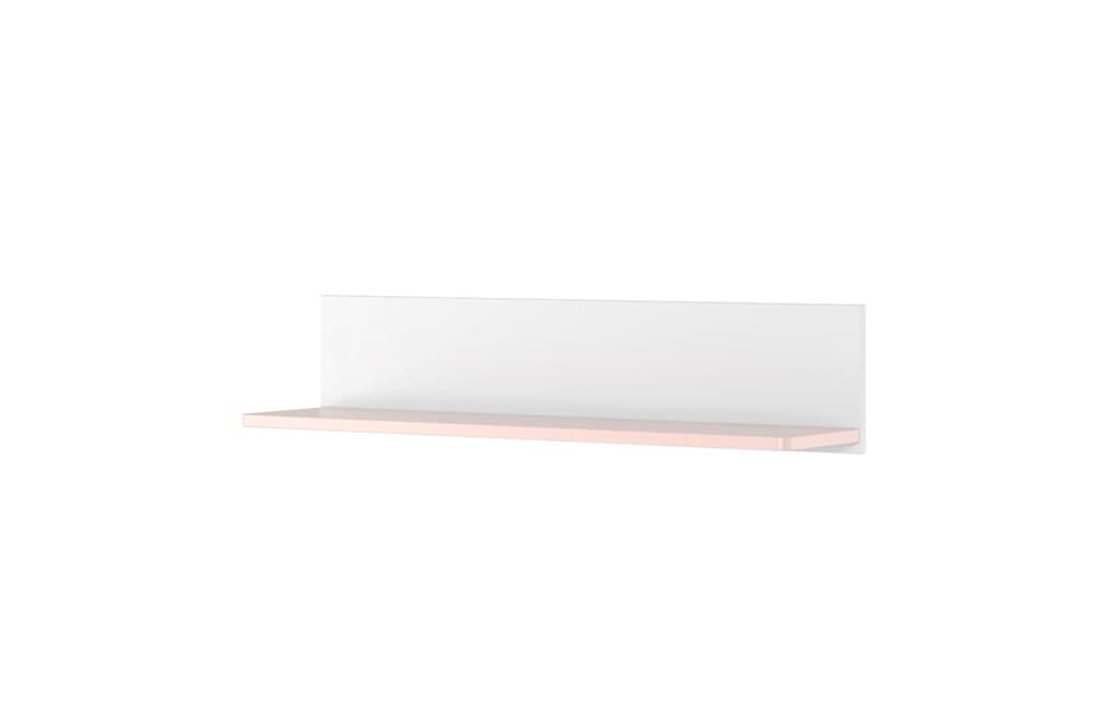 Półka Luna 110 cm biały / różowy praktyczna półka ścienna idealna do pokoju dziecięcego w minimalistycznym tonie