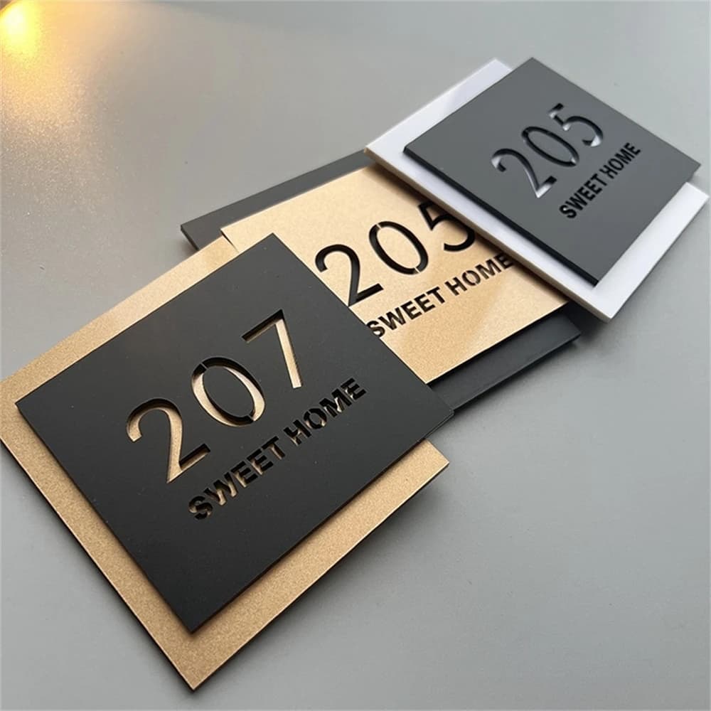 Akrylowa tabliczka 3D do zawieszenia na drzwiach zewnętrznymi, numer domu, numer pokoju, numer drzwi wejściowych, personalizowany numer domu, numer