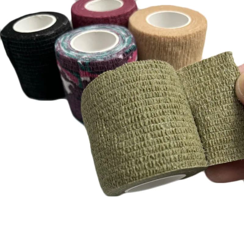 Bandaż elastyczny taśma samoprzylepna do palca nadgarstka kostki oddychająca taśma sportowa Fixer medyczny kamuflaż Wrap Pet Animal bandaż
