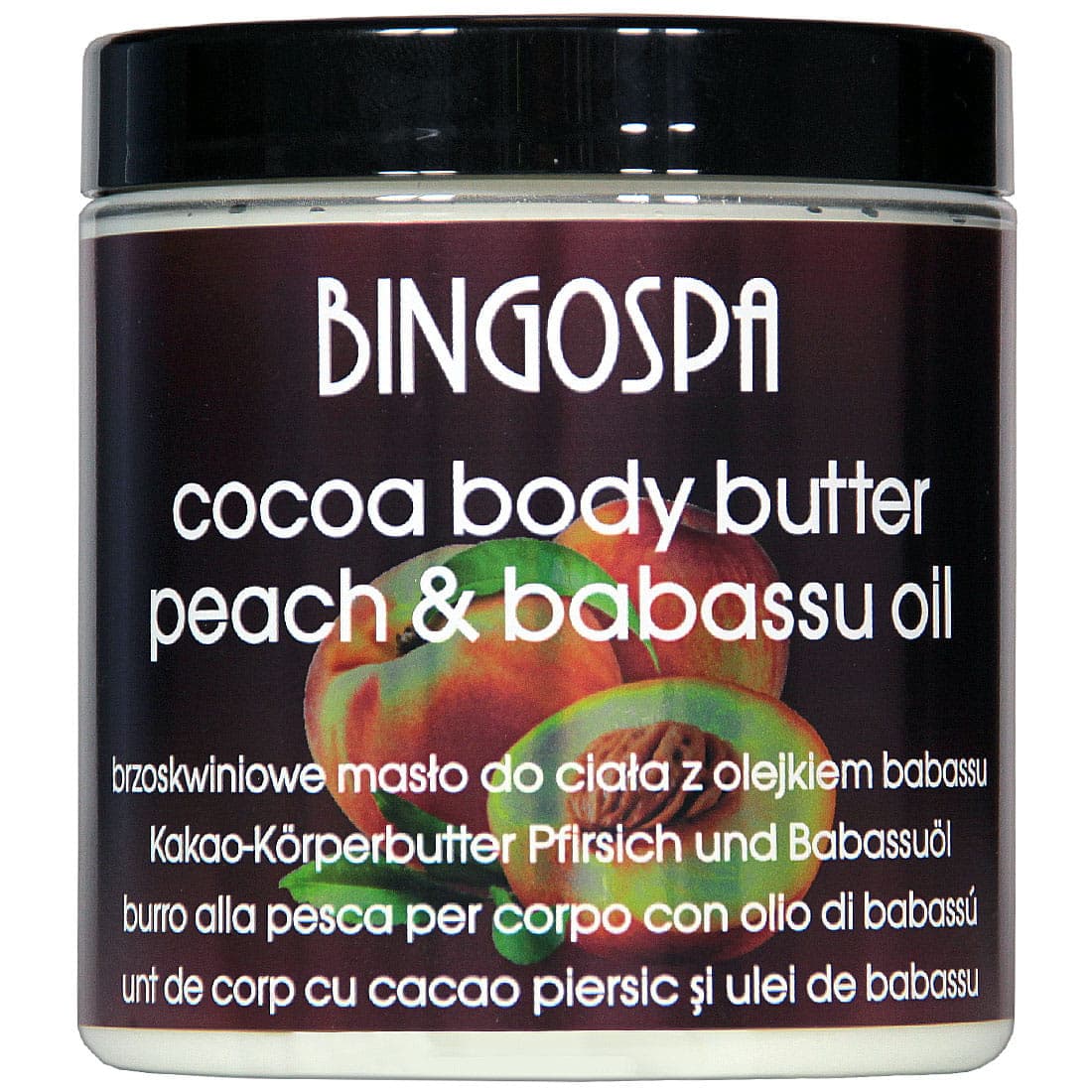 PRZYSPIESZA OPALANIE Cocoa Body Butter Peach with Babassu Oil BINGOSPA