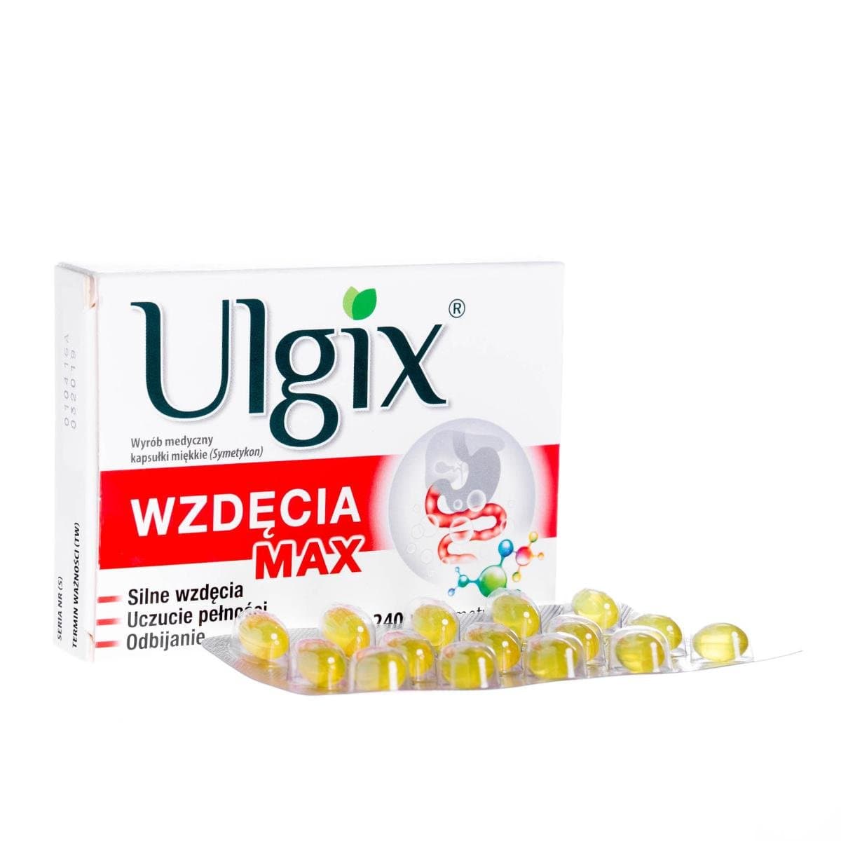 Wyrób medyczny, Hasco-Lek, Ulgix Wzdęcia Max 240 mg, 15 kapsułek