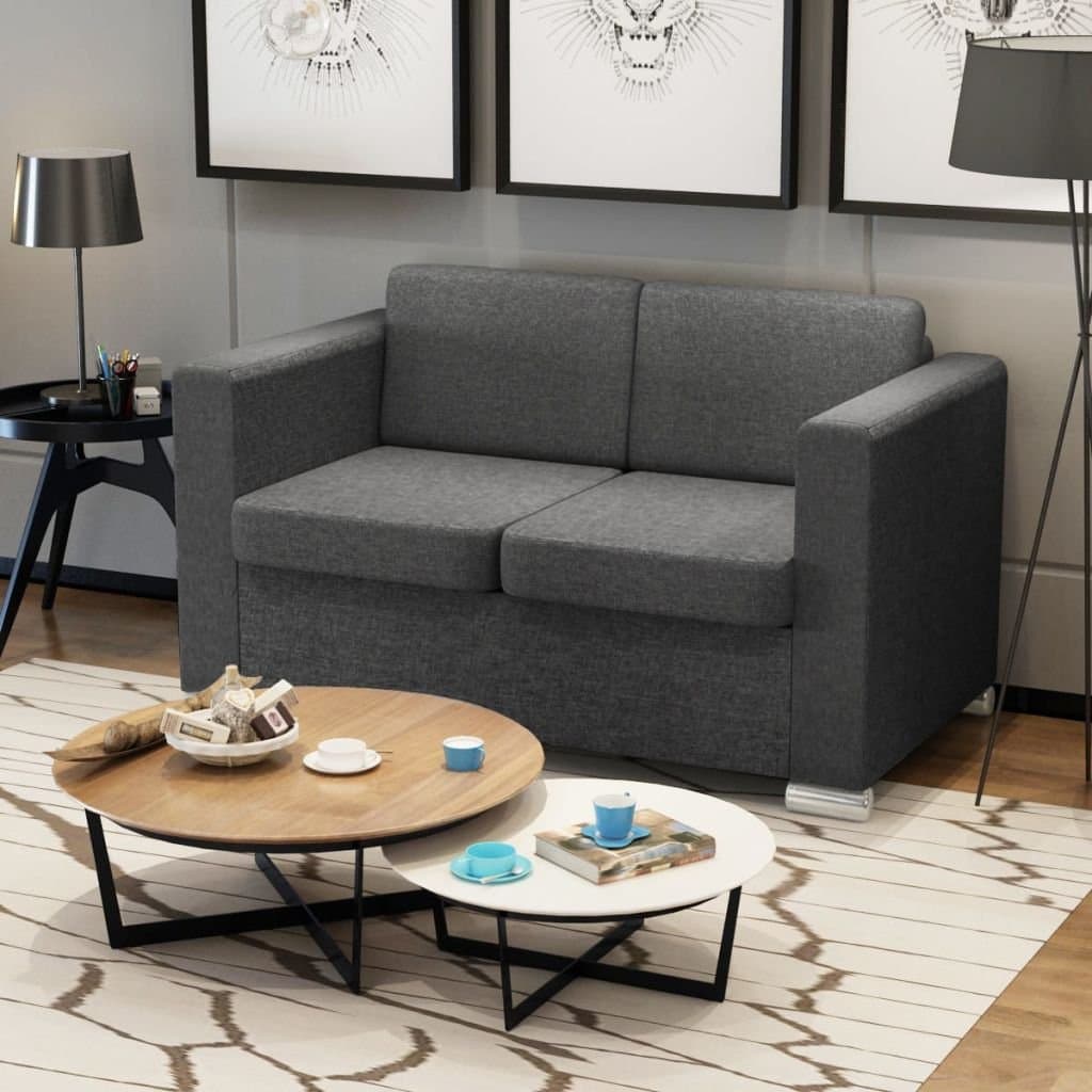 Sofa tapicerowana VIDAXL, 2-osobowa, szara, 137x73x78 cm
