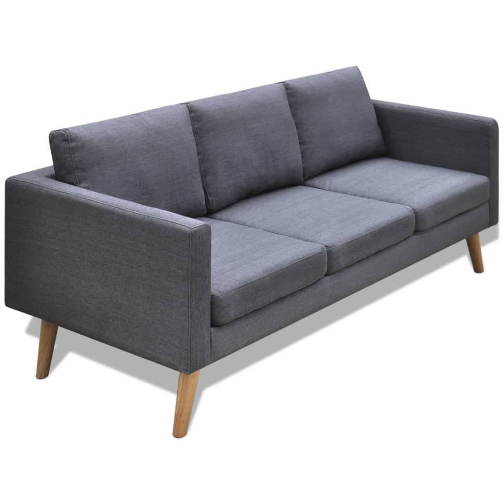 Sofa VIDAXL, 3-osobowa, szara, 168 x 70 x 73 cm
