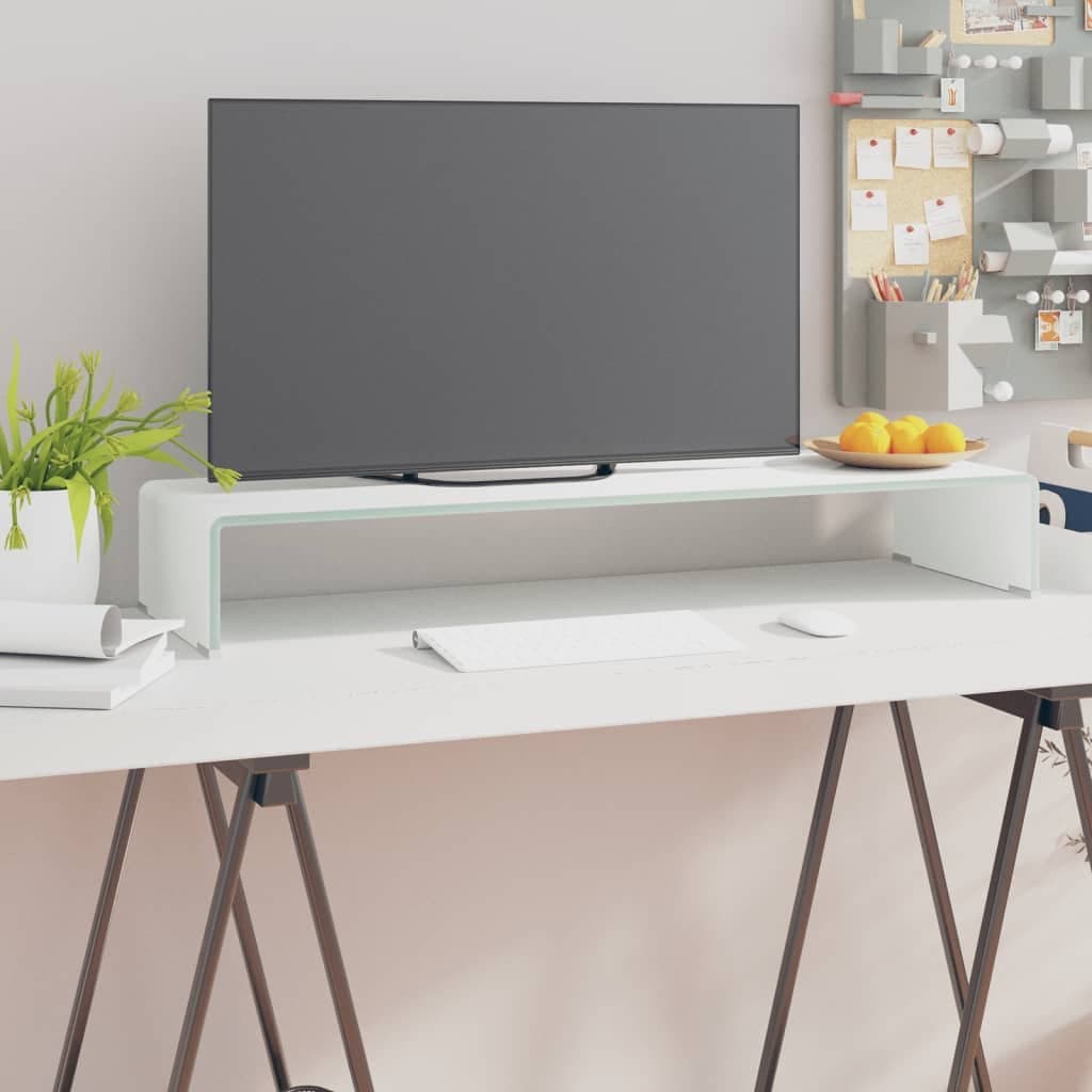 Szafka pod TV/monitor RTV, biała, 90x30x13 cm