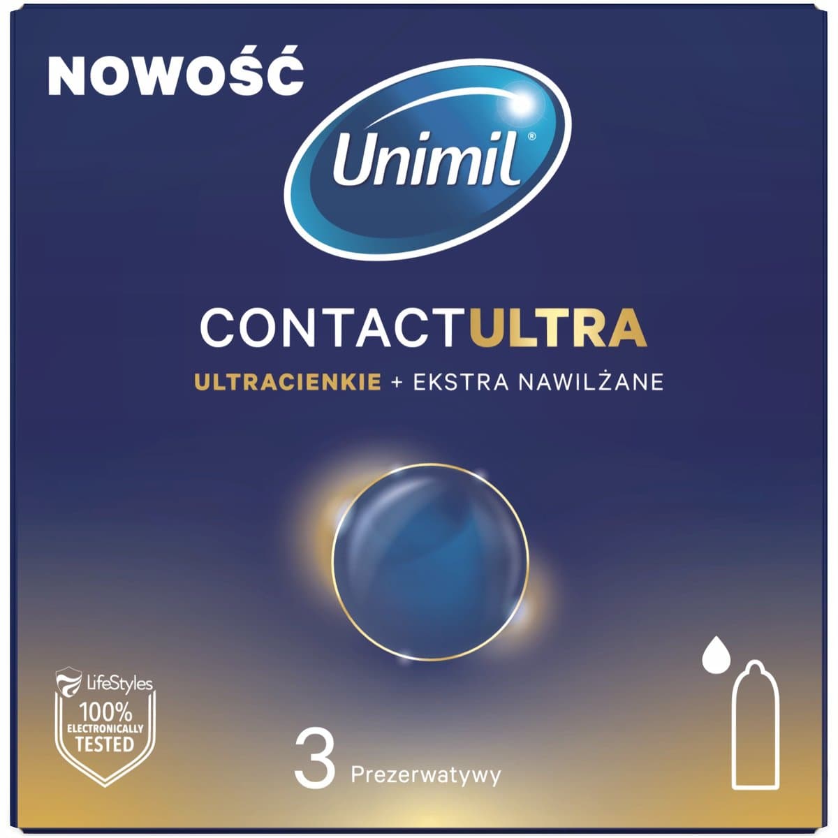 Unimil, Prezerwatywy Contact Ultra, Wyrób Medyczny, 3 szt.