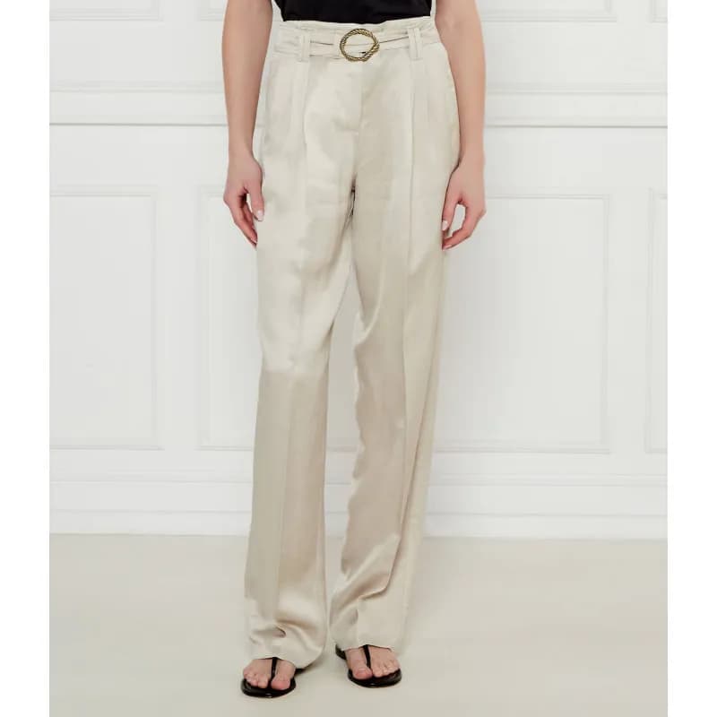 Marella SPORT Spodnie FATTO | Loose fit | z dodatkiem lnu