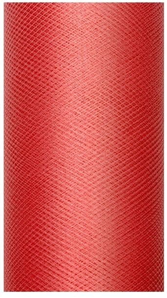 CZERWONY TIUL DEKORACYJNY 30 CM NA ROLCE AŻ 9,1m