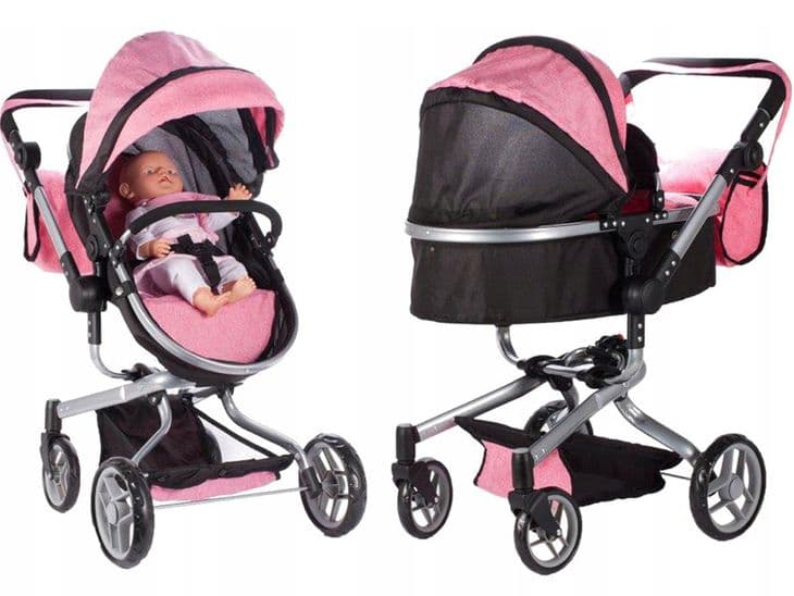 WÓZEK 2W1 GŁĘBOKI SPACERÓWKA DLA LALEK GONDOLA Składany + TORBA