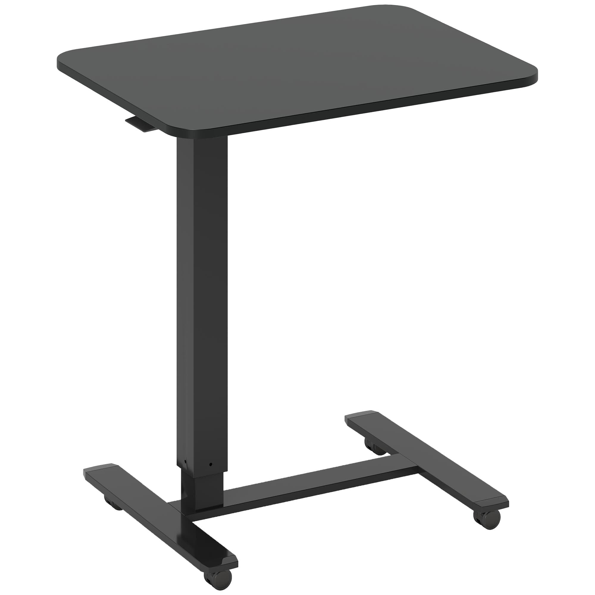 HOMCOM Biurko stojące Regulowane wysokościowo inkl. 4 kółka C-kształt 65 cm x 48 cm x 70-110 cm Czarny