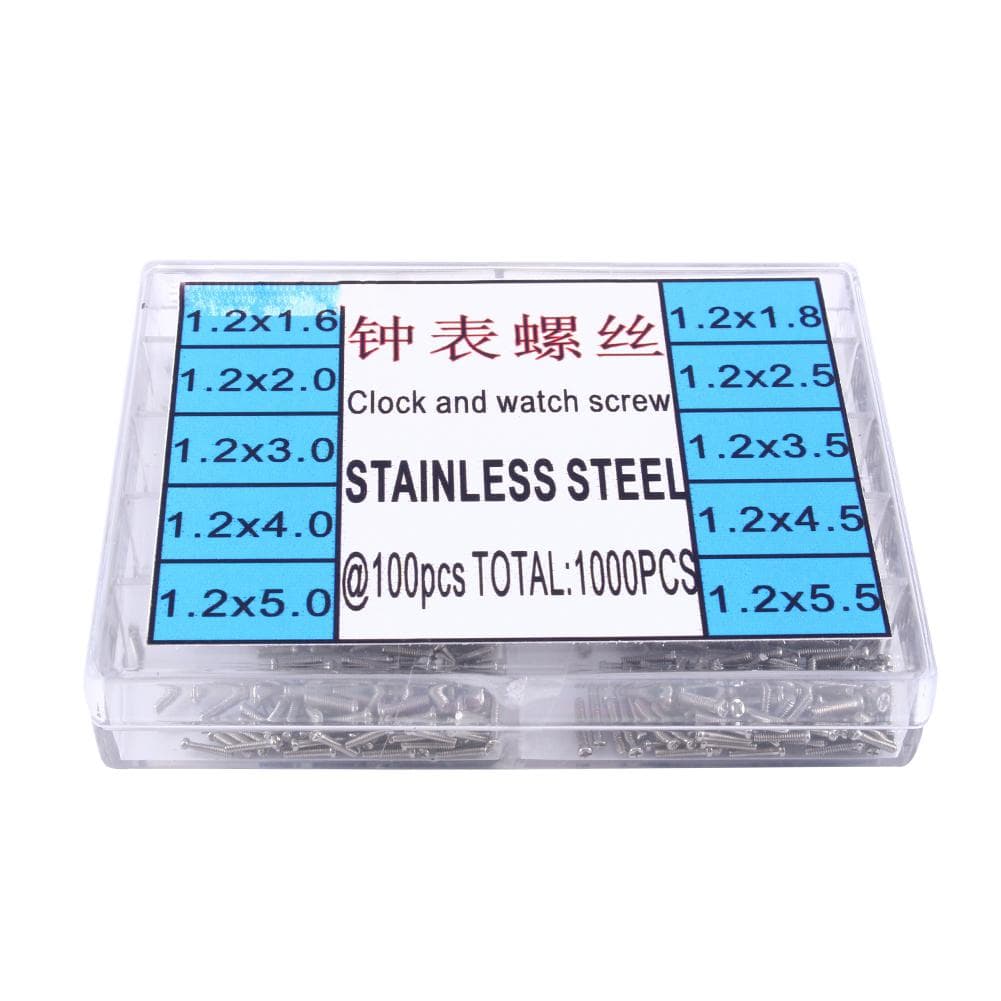 1000 sztuk śrub ze stali nierdzewnej 1,6-5,5 mm Fr Micro zestaw narzędzi do naprawy okularów i zegarków