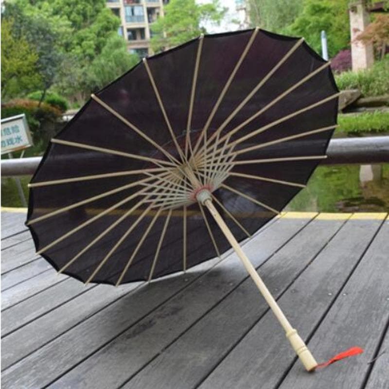 Jednolity Kolor Czarny Biały Czerwony Parasol Parasol Taneczny Olej Papier Parasol Jedwabna Tkanina Paraguas Parasol Złoty Chiński Paraplu