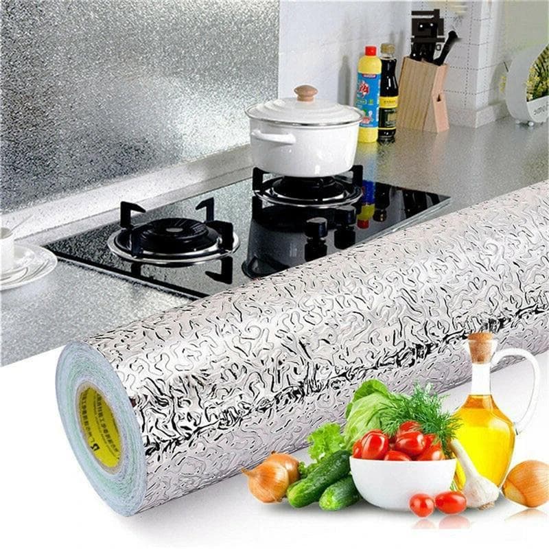 3m/5m/10m kuchnia olejoodporne naklejki samoprzylepne przeciwporostowa wysokotemperaturowa folia aluminiowa kuchenka gazowa szafka tapeta kontaktowa