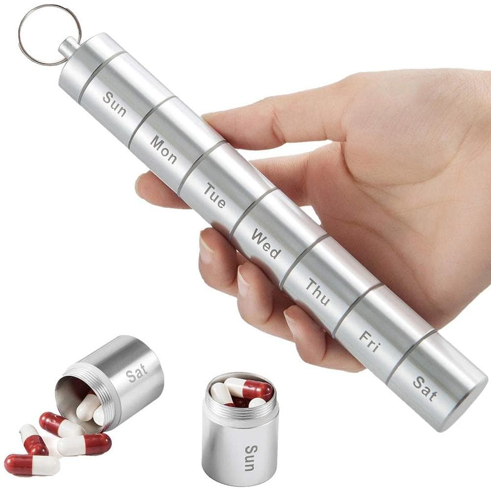 Cotygodniowe pudełko na pigułki Pudełko na pigułki na 7 dni Elegancki, odporny na zgniatanie Organizer na leki Dozownik Cotygodniowe pudełko na