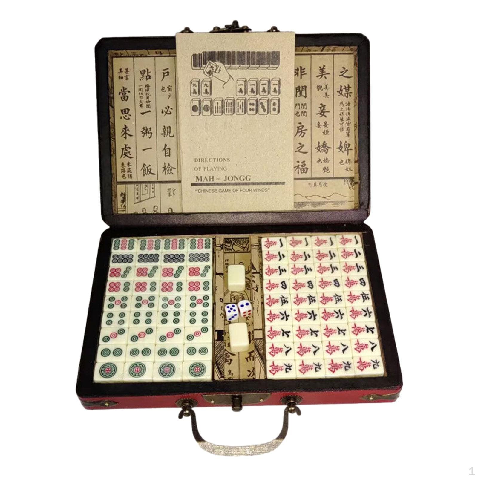 Chińska klasyczna gra Mahjong na wakacje, prezenty, gry planszowe z torbą do przenoszenia w domu,