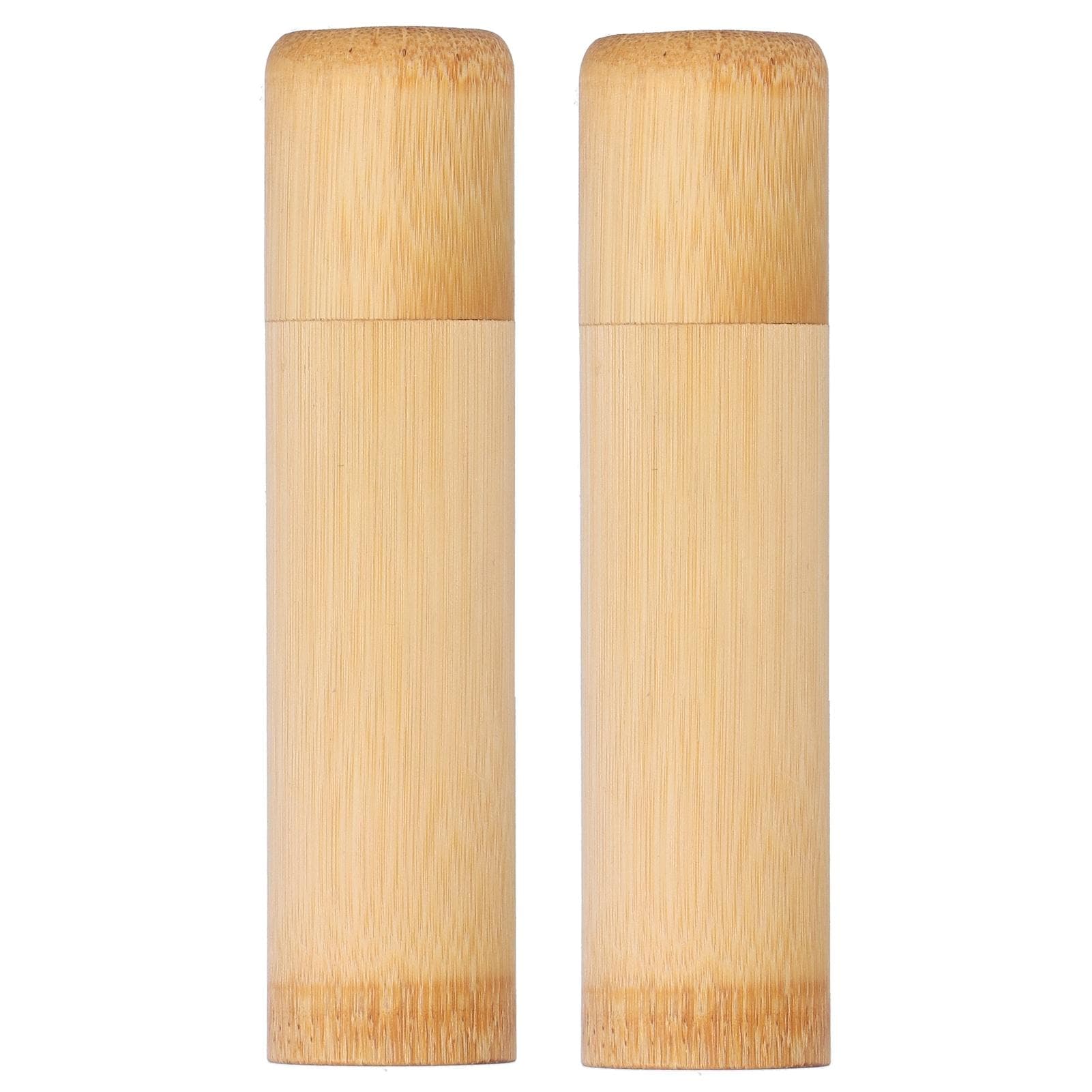 2 szt. Ekologiczny bambusowy cylinder do przechowywania herbaty, mini okrągły słoik do przechowywania przypraw