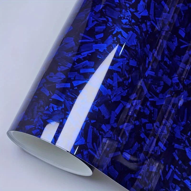 TEMU PET Pokrycie Carrosserie Wysoki Połysk Niebieskie Kute Włókno Węglowe Samochód Winylowa Klejowa Motocykl Skuter Samochód