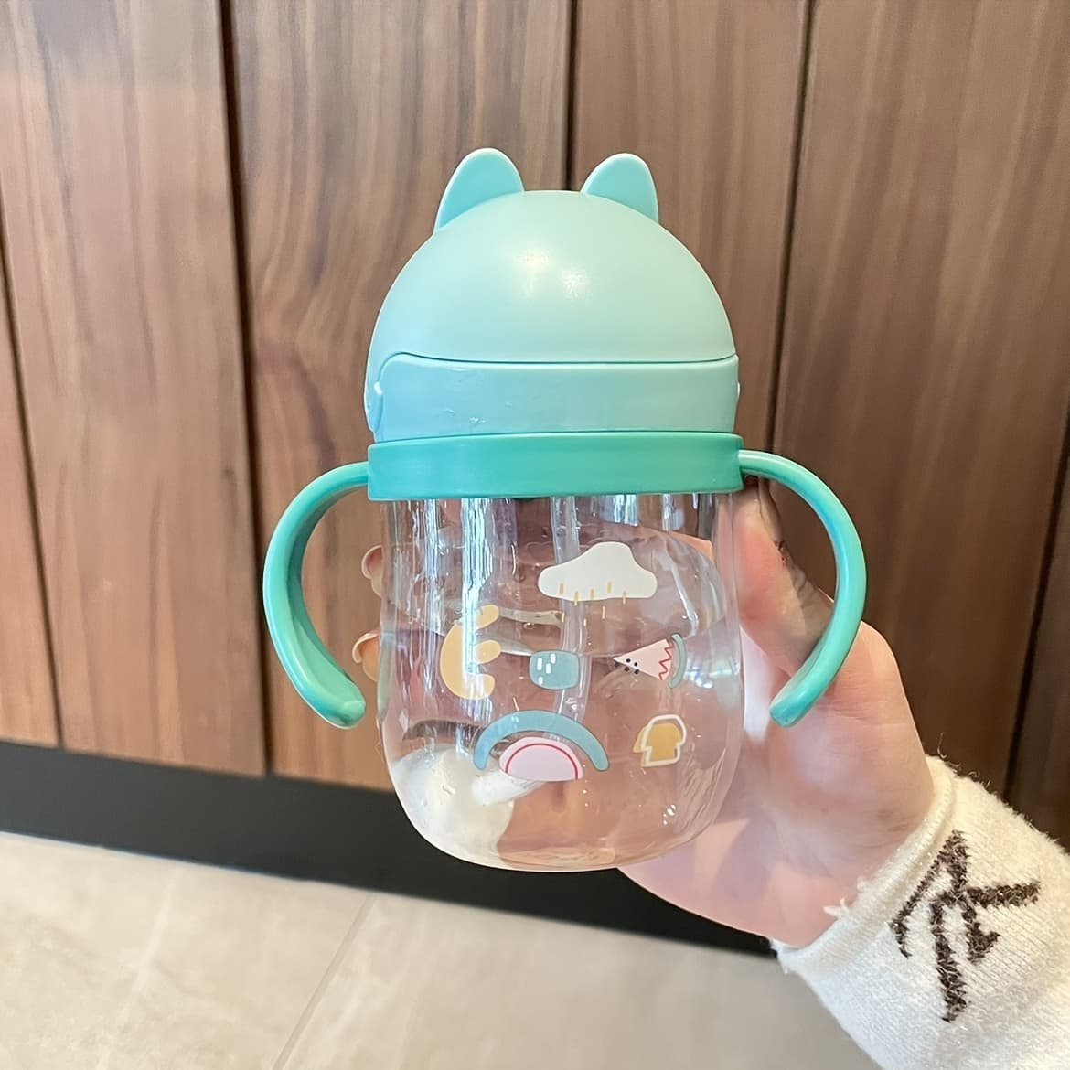 TEMU Wodoodporna Butelka Sportowa z Słomką i Uchwytem - Wytrzymały Materiał PC, Idealna na Aktywności na Świeżym Powietrzu