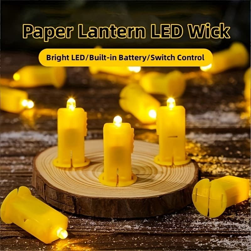 TEMU 10 szt. LED Knoty do Lampionów Papierowych, LED Knoty do Balonów, Światło LED na Festiwale i Imprezy, Migające Żarówki Elektroniczne LED