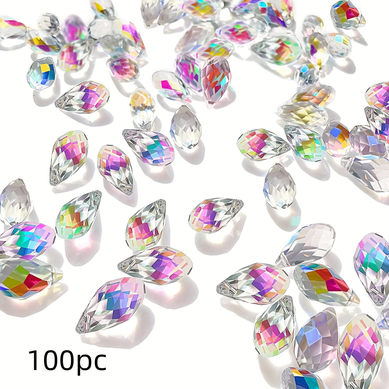 TEMU sztuk 12mm AB Tęczowe Kryształowe Wisiorki w Kształcie Łezki - Idealne do Tworzenia Biżuterii DIY, Kolczyków, Naszyjników i Bransoletek