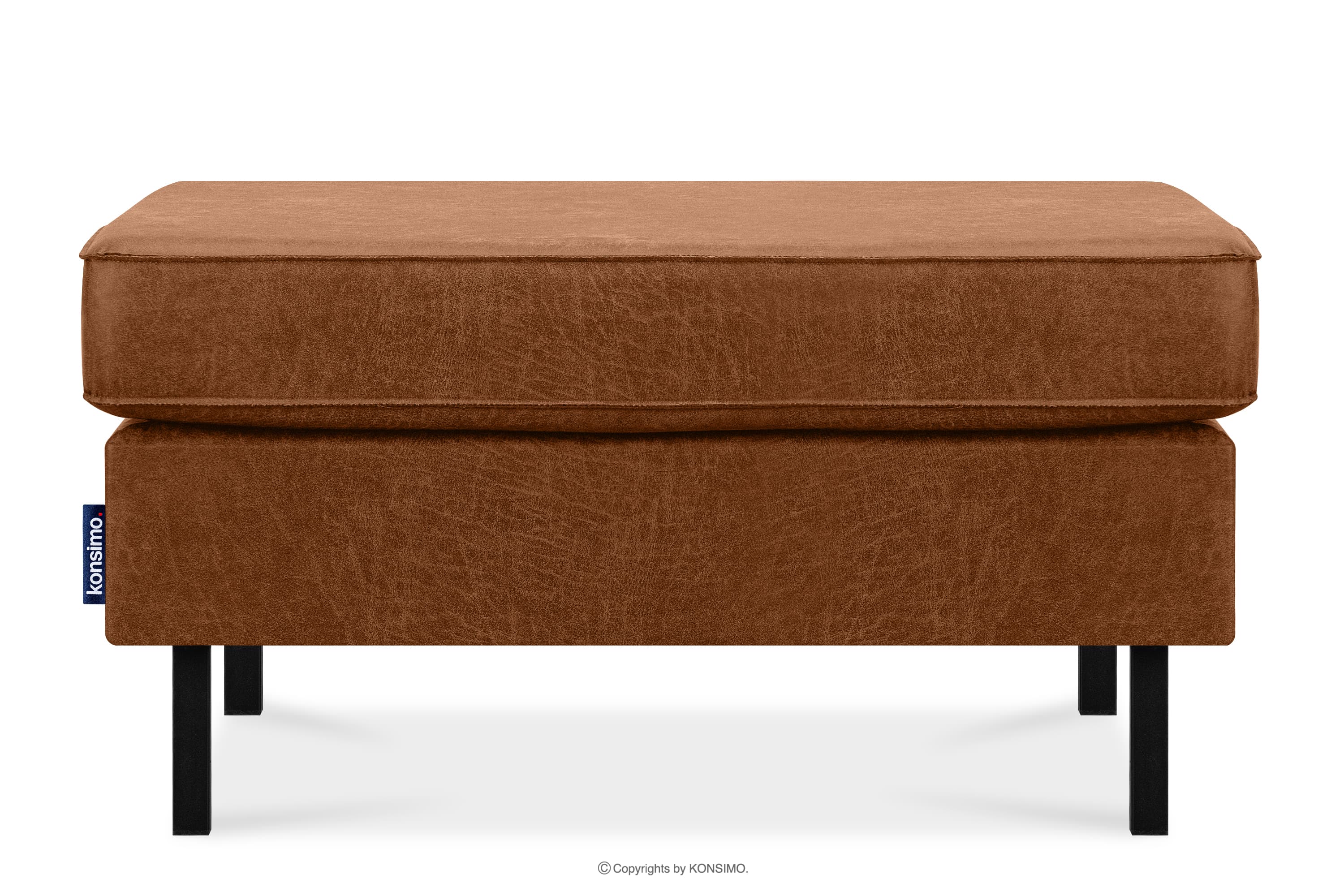 Puf w stylu loft cognac INVIA
