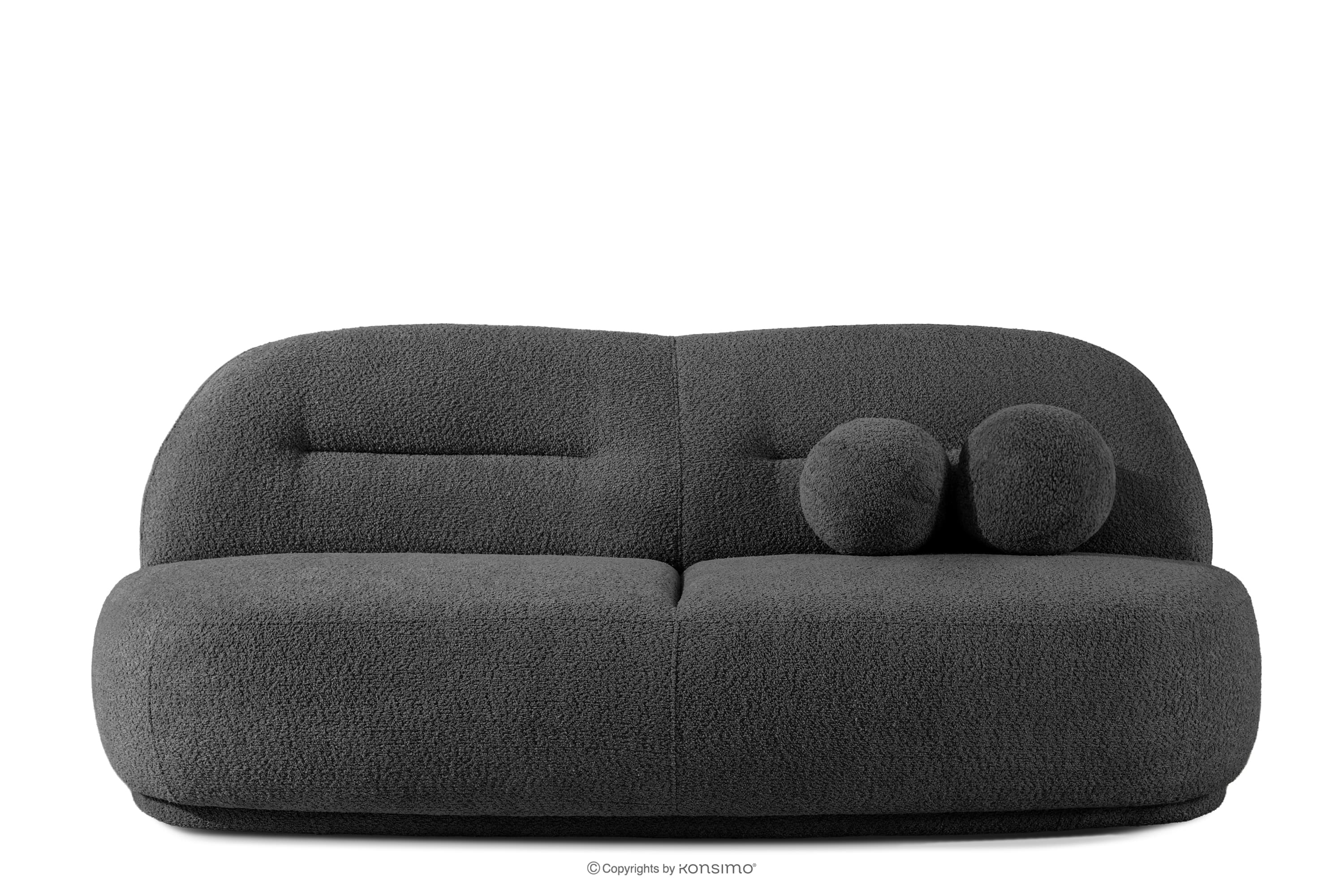 Sofa trzyosobowa boucle w stylu japandi antracytowy MALVE