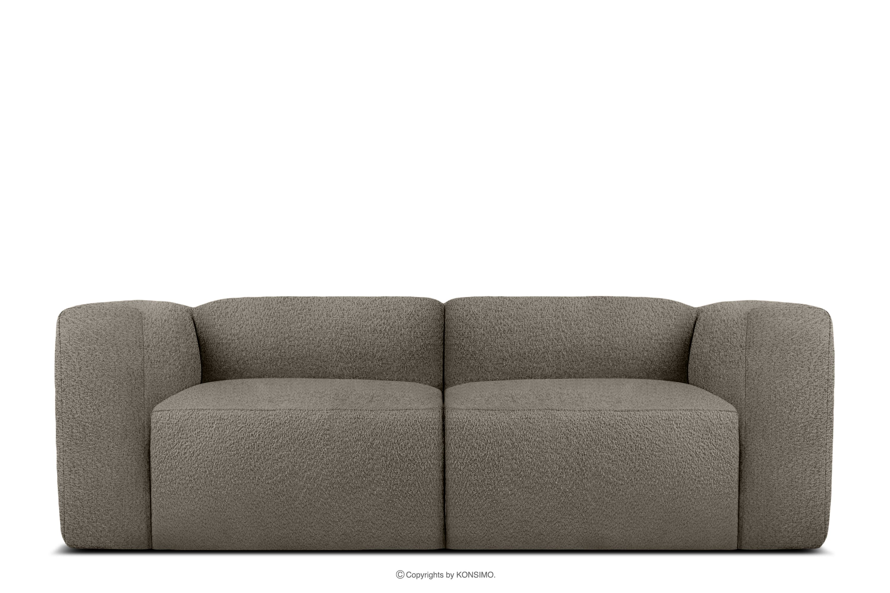 Miękka sofa dwuosobowa w tkaninie boucle chłodny brązowy BUFFO