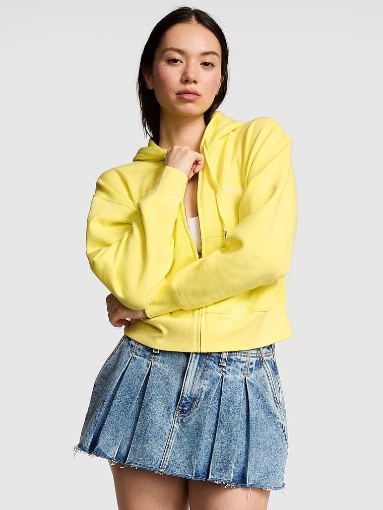 Krótka bluza z kapturem zapinana na zamek Campus Fleece