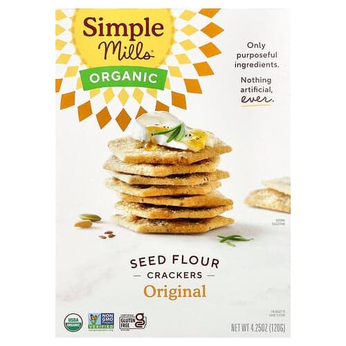 Simple Mills  Organiczne krakersy z mąki pszennej  oryginalne  120 g