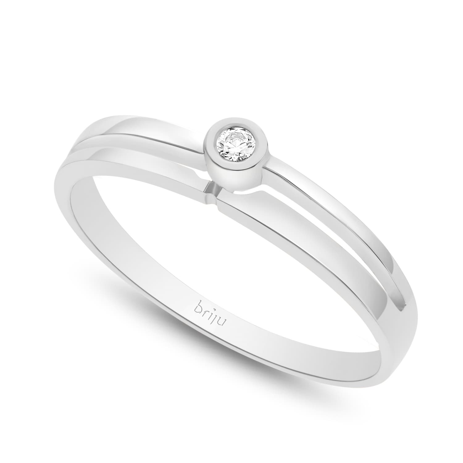 Pierścionek z brylantem białe złoto 0,030 ct 585 (B0122-100)