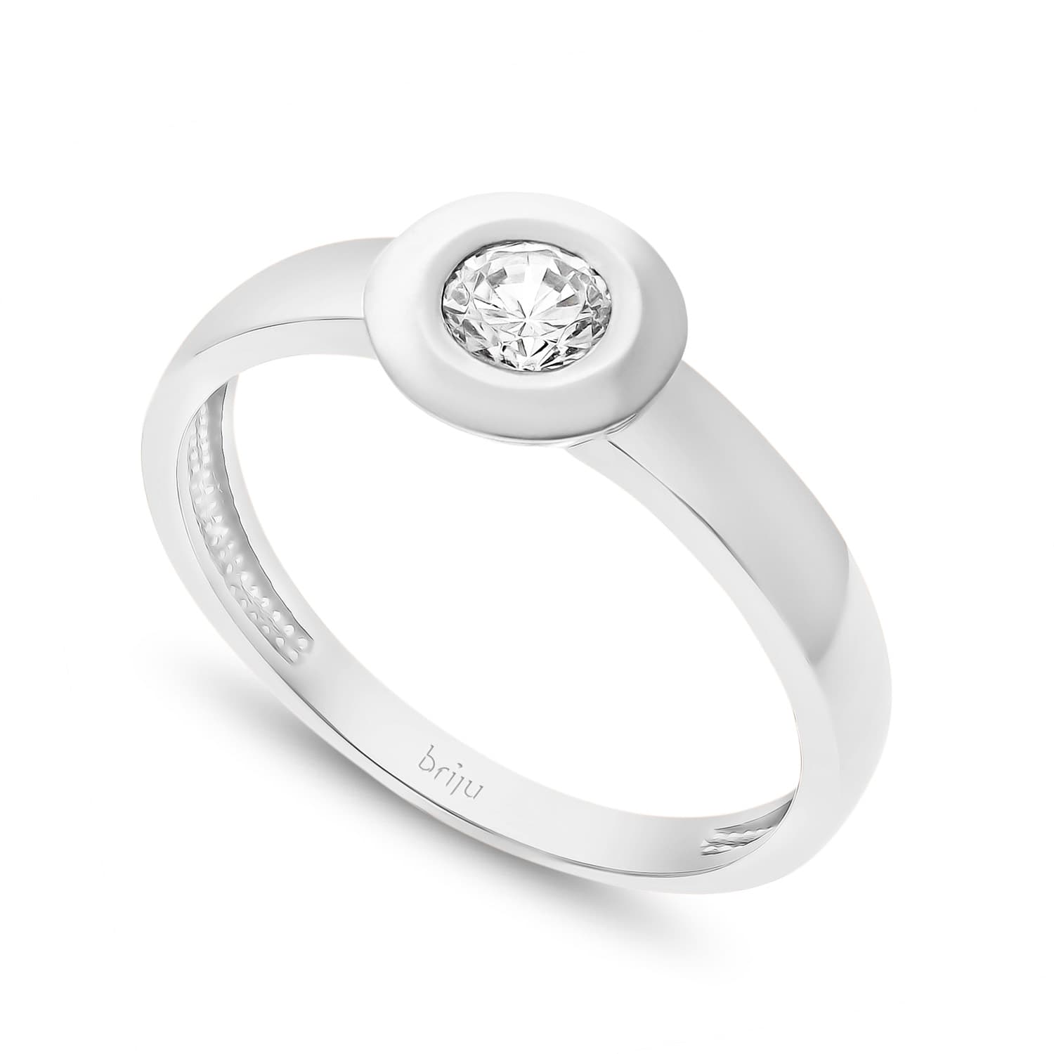 Pierścionek z brylantem białe złoto 0,237 ct 585 (B0275-100)