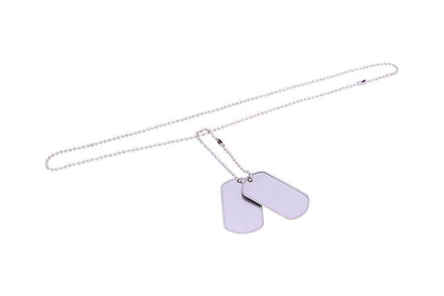 Nieśmiertelnik Dog Tag Srebrny Chrome