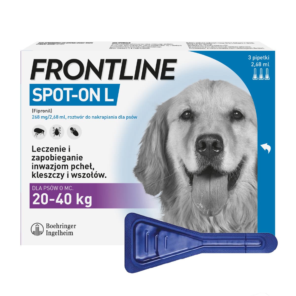 Frontline Spot- on L krople przeciw pasożytom dla psa 20-40 kg, 3 x 2,68 ml