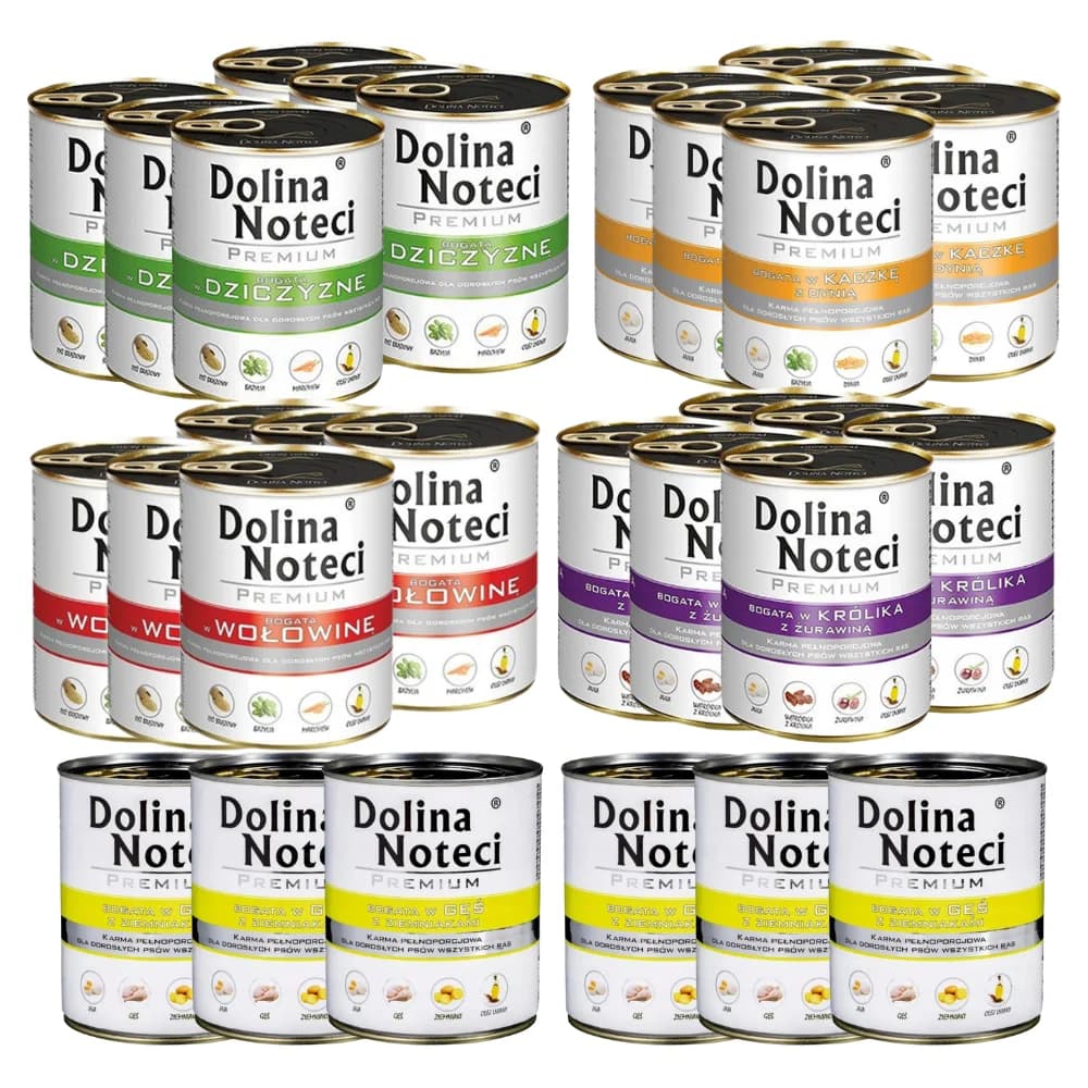 DOLINA NOTECI Premium Mokra karma dla psa MIX SMAKÓW 30x800g