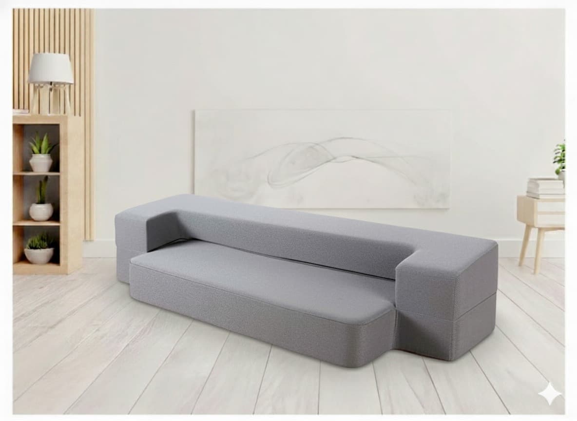 Sofa-materac 2w1 jasnoszara szary