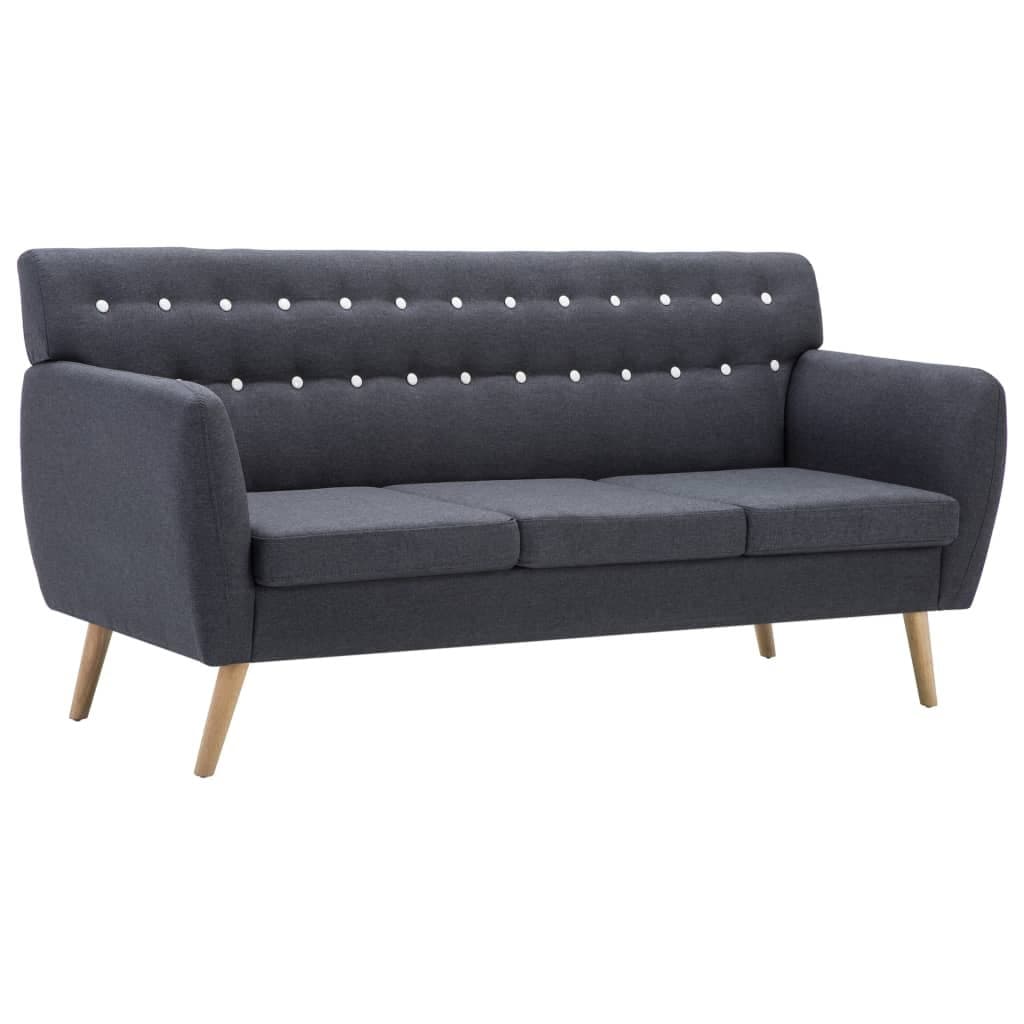 3-osobowa sofa tapicerowana tkaniną VIDAXL, ciemnoszara, 172x70x82 cm