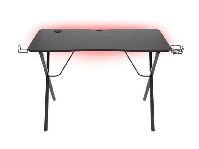 Biurko młodzieżowe gamingowe czarne 113 cm Genesis HOLM z przepustem kablowym porty USB
