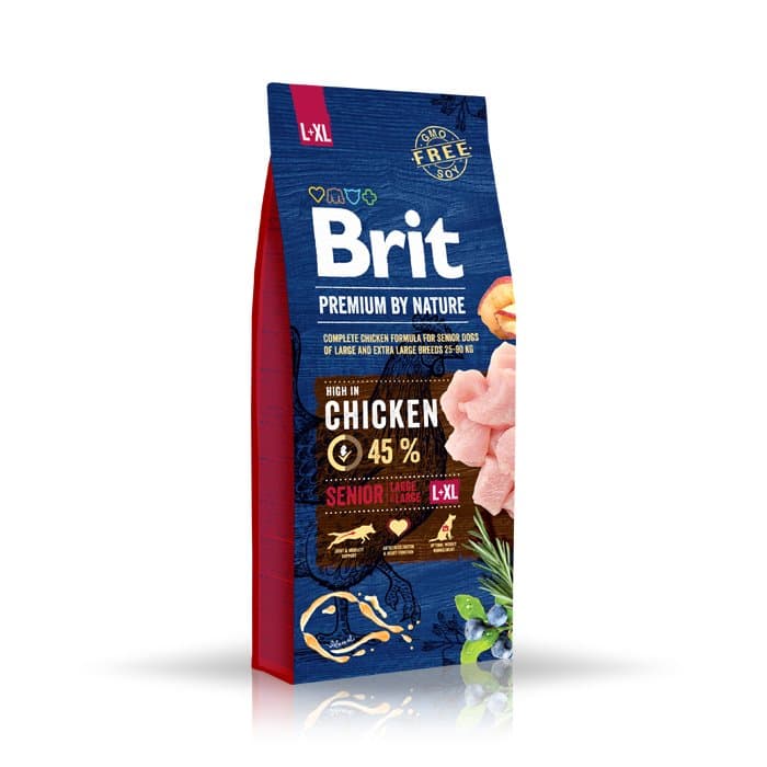 Brit, karma dla psów, Premium By Nature Senior Large/Extra Large L+XL, chicken 45% kurczak 15kg