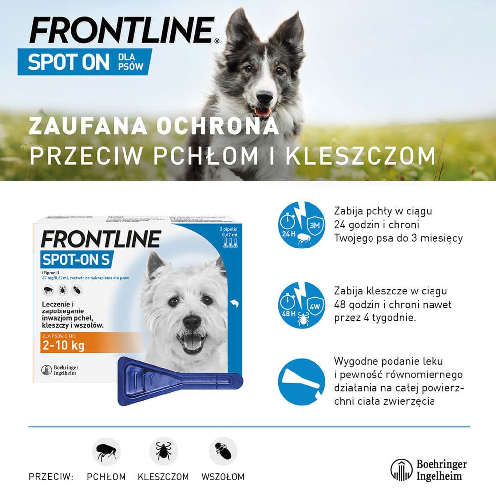 Frontline Spot-On L krople 3 pipety przeciwko pchłom i kleszczom dla psów 20-40 kg
