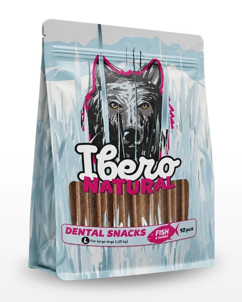 Ibero Dental Snacks Fish & Parsnip L - 460 g (10 szt.) - naturalne przysmaki dentystyczne dla psów z rybą i pasternakiem