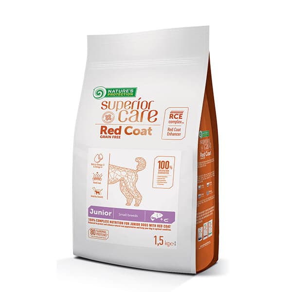 Nature's Protection SC Red Coat Grain Free Salmon Junior Small Breeds 1,5 kg