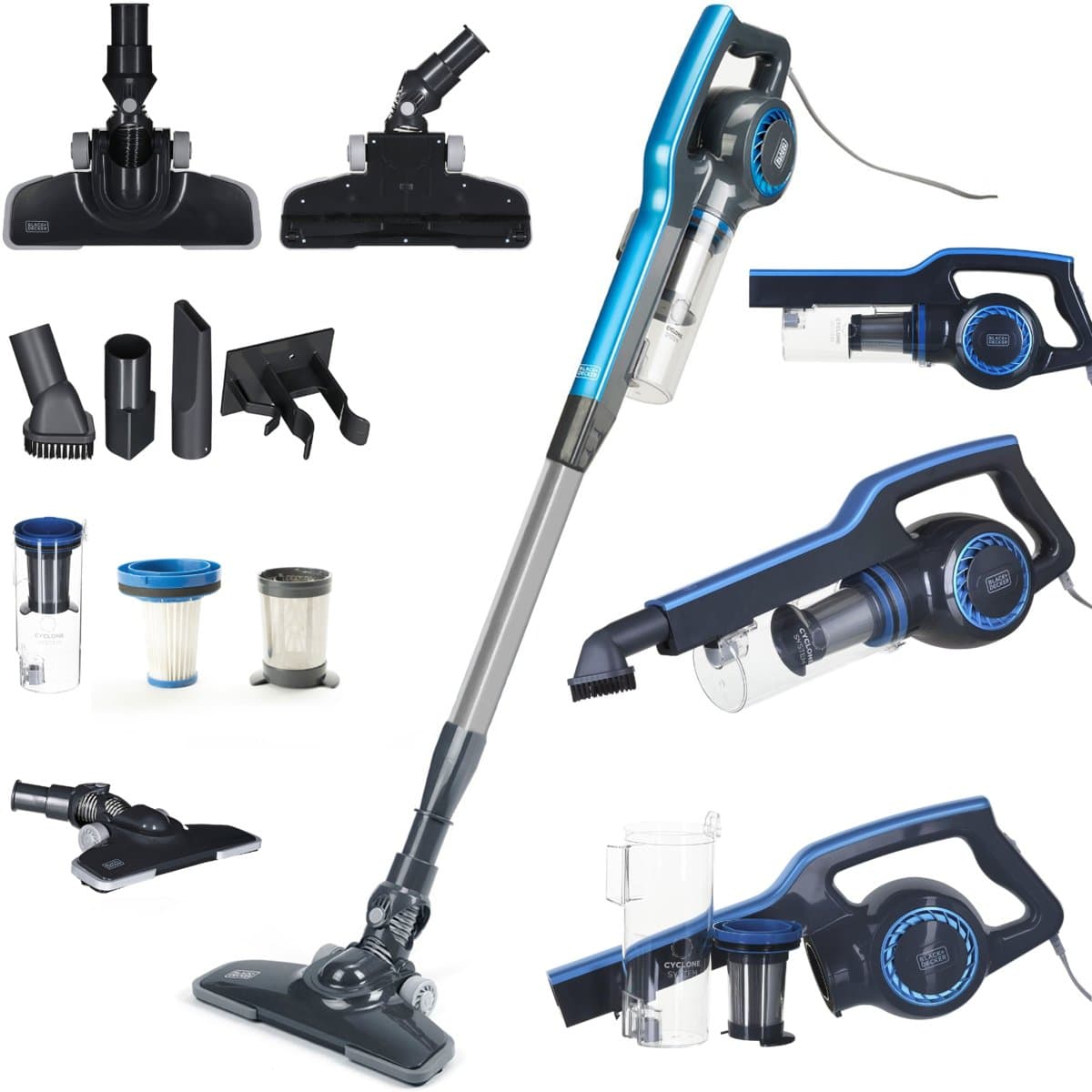 ODKURZACZ PRZEWODOWY PIONOWY RĘCZNY BEZWORKOWY EPA 600W 0.7L Black+Decker