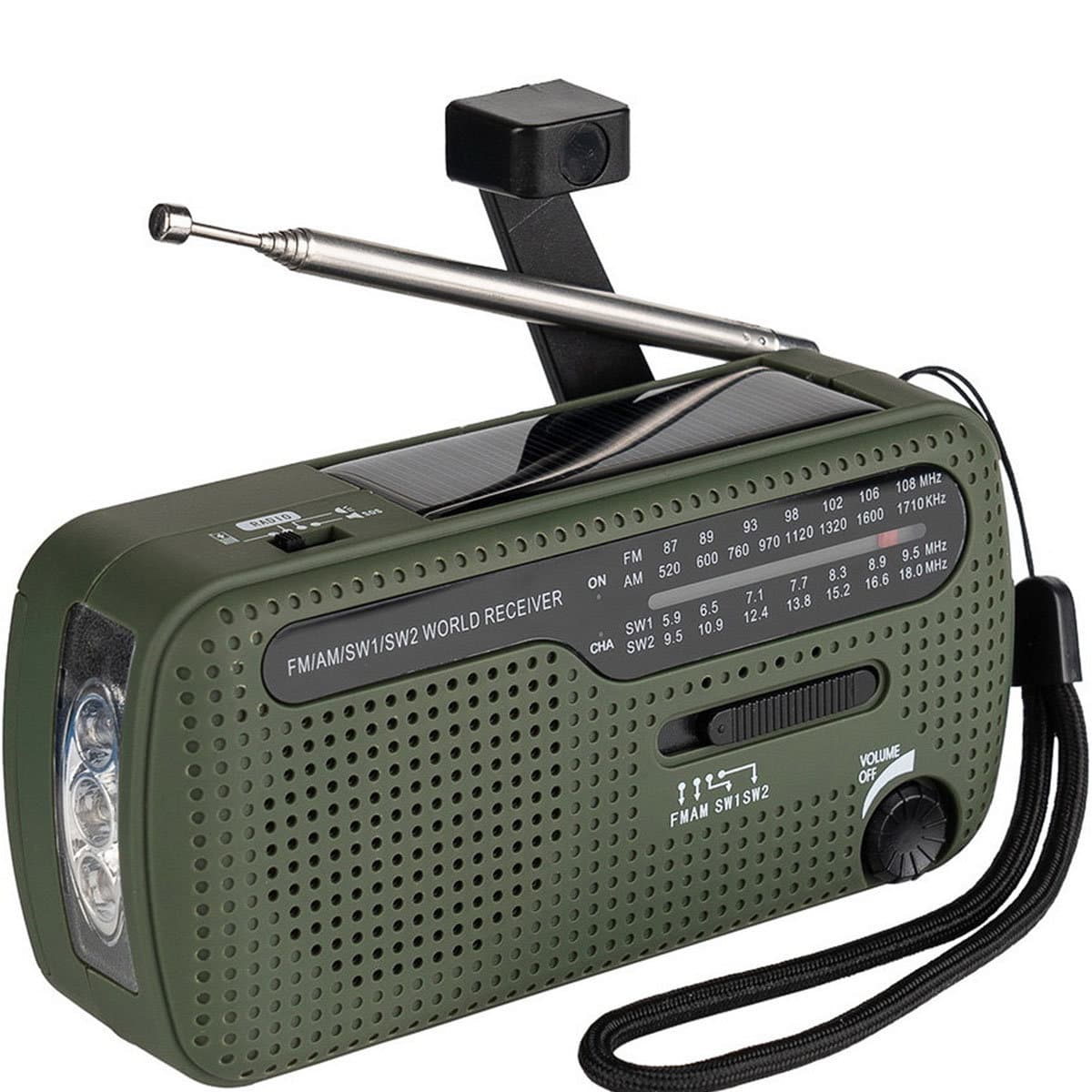 Radio Przenośne na Korbke Solarne Powerbank Latarka Fosco Survival Radio
