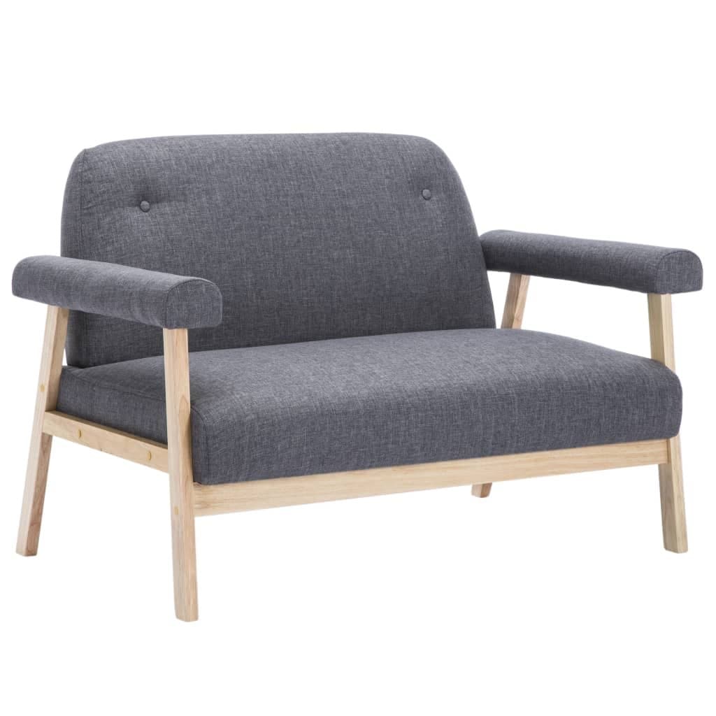 Sofa 2-osobowa tapicerowana tkaniną, ciemnoszara, 115x69x75 cm