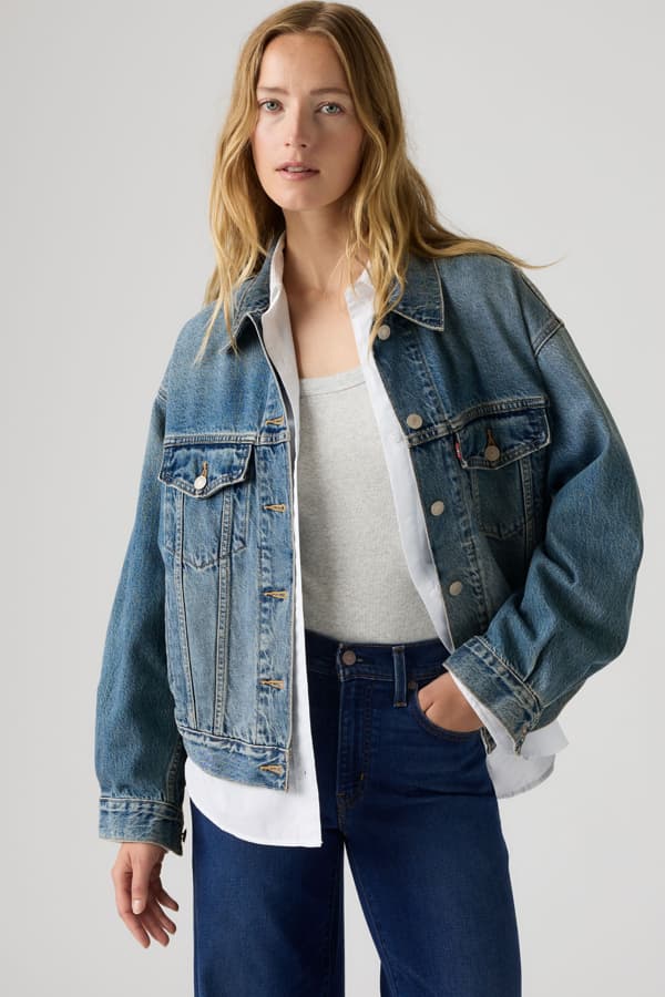 Levi's '90s Trucker Jacket - Women - M - Medium Wash / Chop Chop