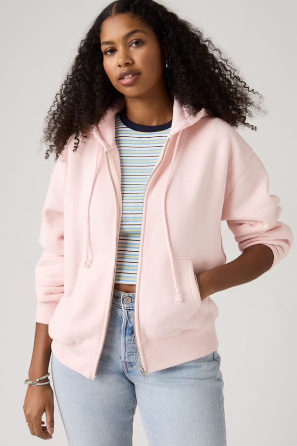 Levi's Everyday Full Zip Hoodie - Kobiety - L - Różowy / Crystal Pink