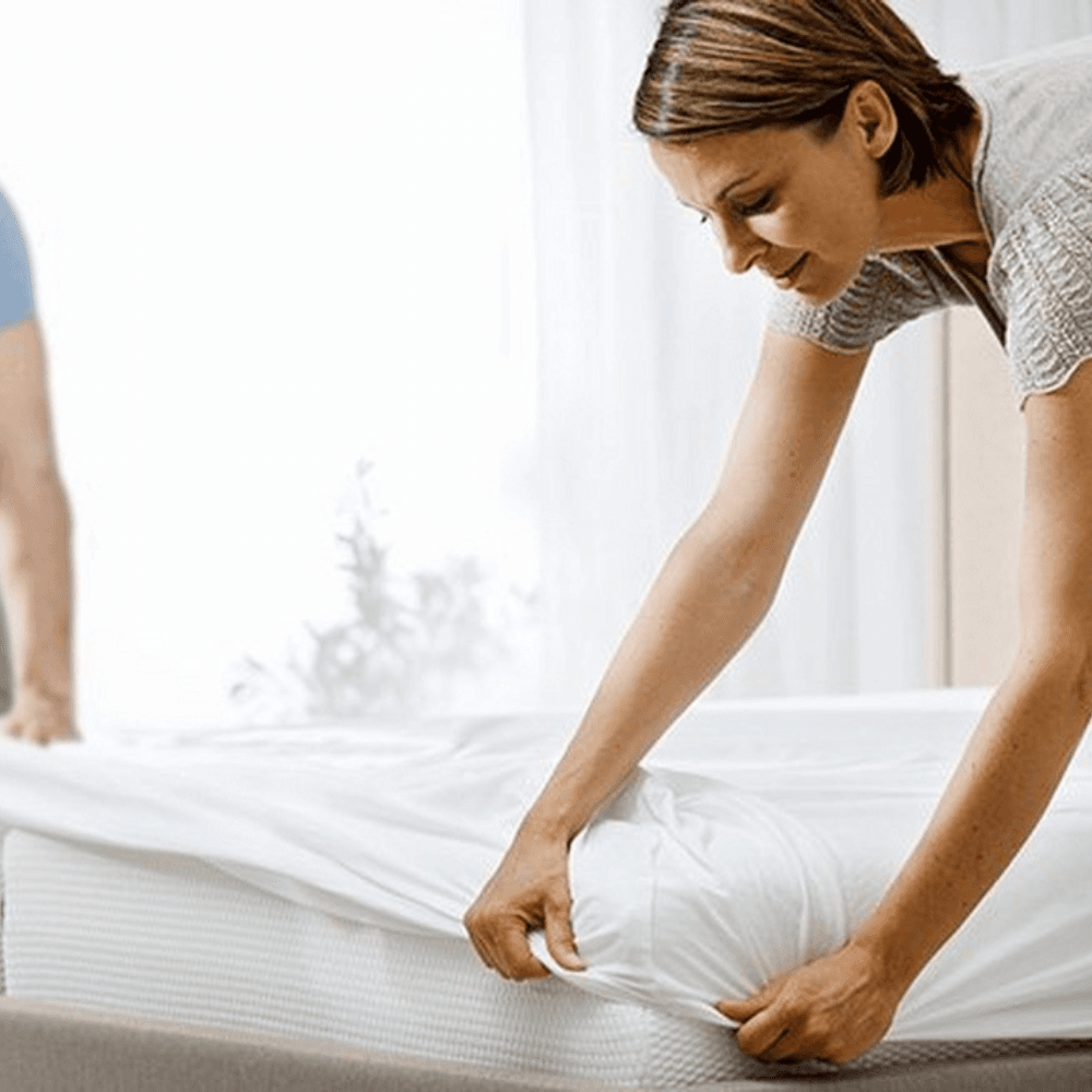 Wyprzedaż! Prześcieradło Tempur-Fit 180-200x190-200 cm, Bleu 232, 20-25 cm bawełniany, antyalergiczny, elastyczny