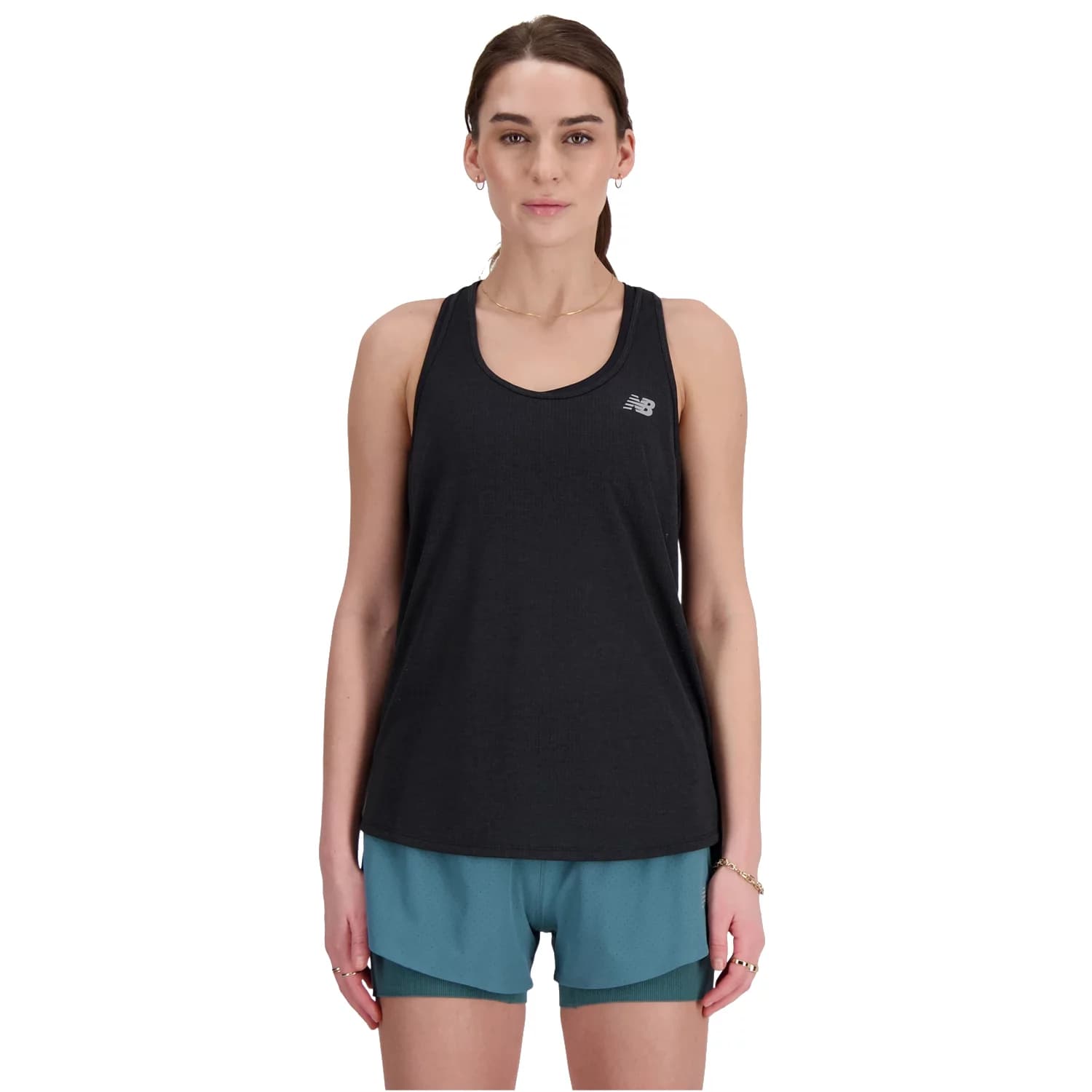 New Balance Singlet Athletics Tank WT41250BKH, Damskie, Czarne, t-shirty, poliester, rozmiar: M